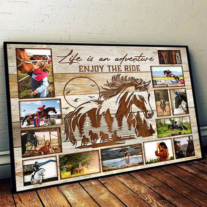Personalized Horse Rider Photo Collage Canvas / Poster - Gift For Equestrians
