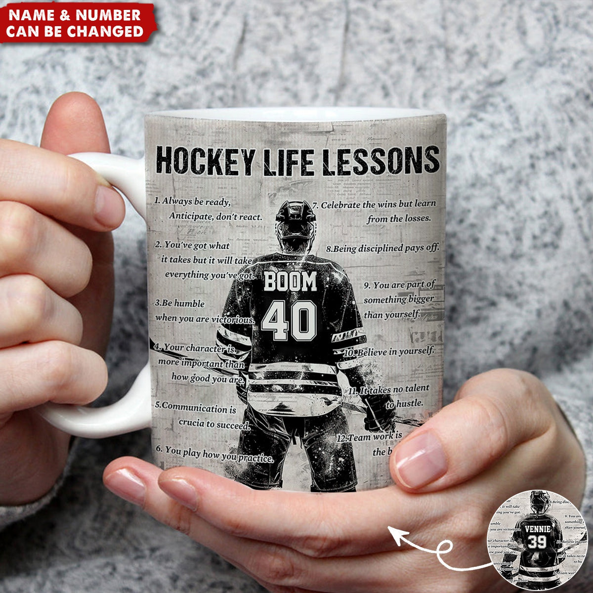 Personalized Hockey Life Lessons Mug: A Gift for Hockey Lovers