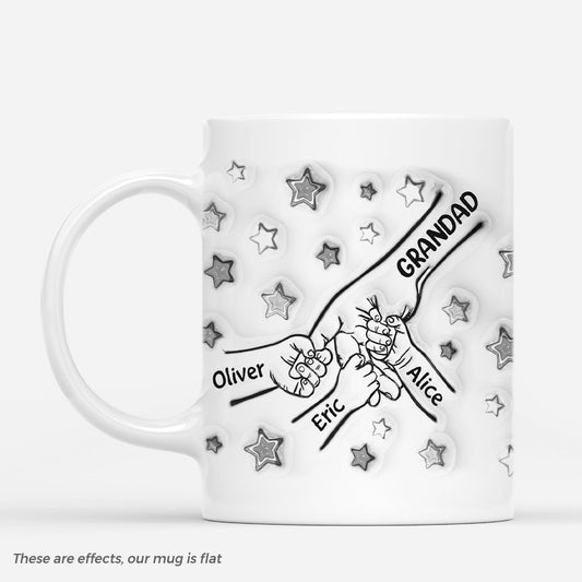 Papa and Kids Fists Bump - Personalised Stars Mug