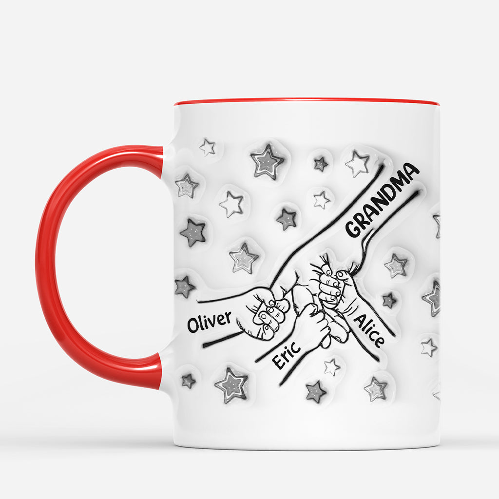 Papa and Kids Fists Bump - Personalised Stars Mug