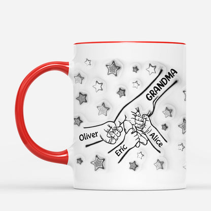 Papa and Kids Fists Bump - Personalised Stars Mug