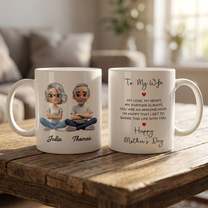 An Elderly Couple Sitting Together Bond Grows Stronger - Personalized Custom Coffee Mug