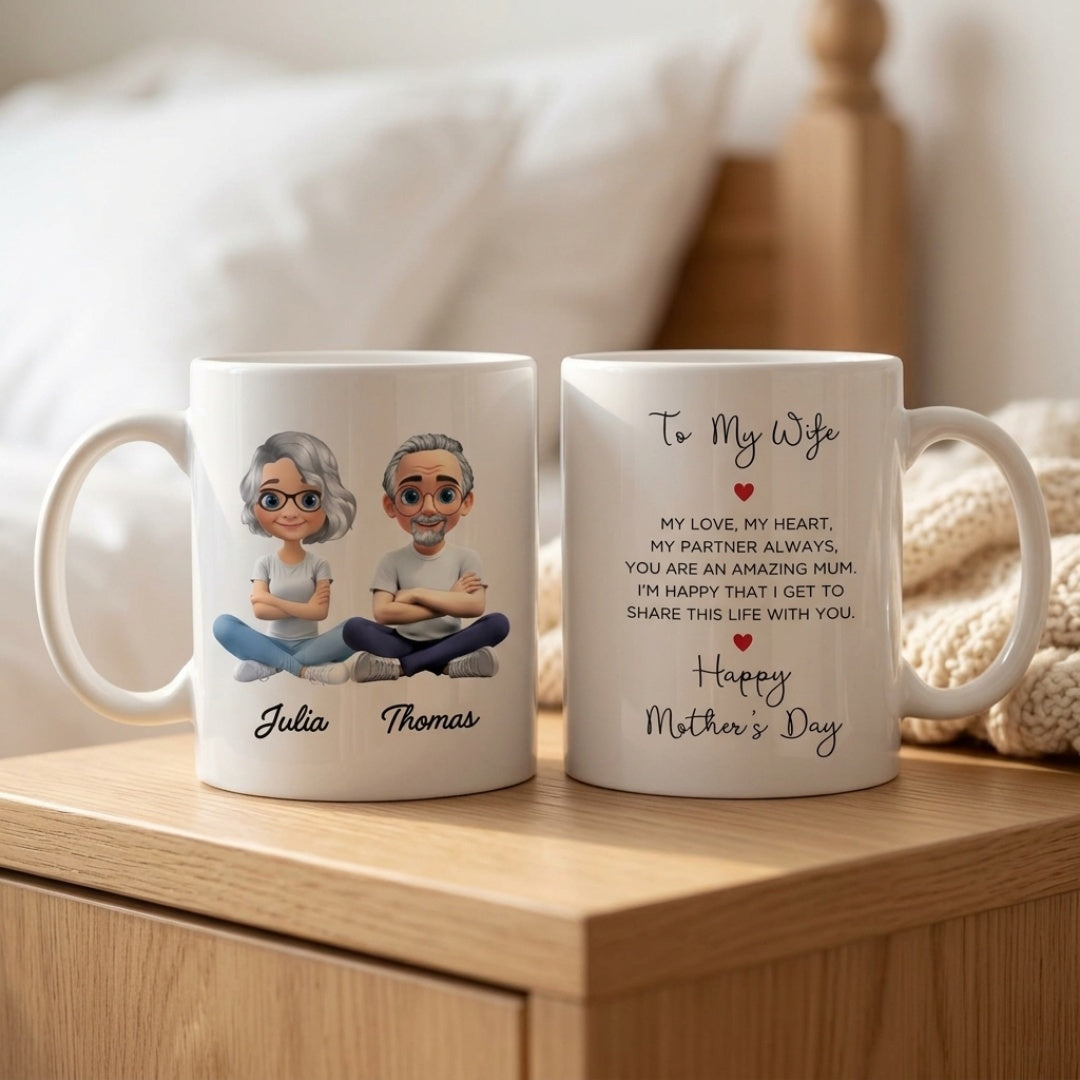 An Elderly Couple Sitting Together Bond Grows Stronger - Personalized Custom Coffee Mug
