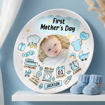Our First Mother's Day - Personalized Custom Photo Ceramic Plate