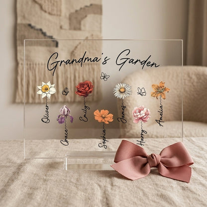 “Grandma’s Garden” Personalized Acrylic Plaque - Custom Mother’s Day Gift