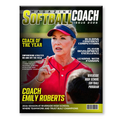 Personalized Softball Coach Magazine Cover Canvas / Poster - Appreciation & End of Season Gift