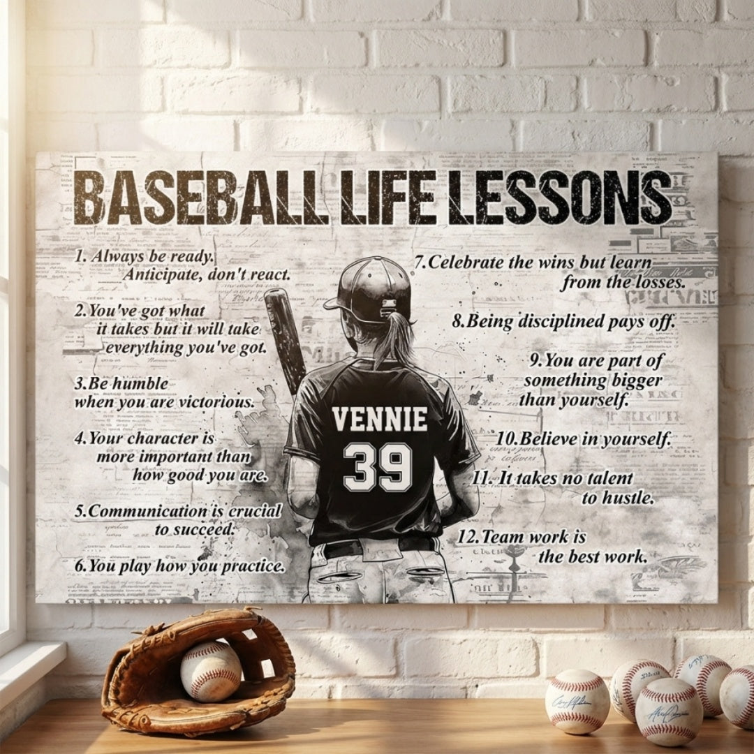 The Baseball Playbook for Life - Personalized Poster / Canvas