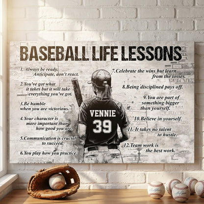 The Baseball Playbook for Life - Personalized Poster / Canvas