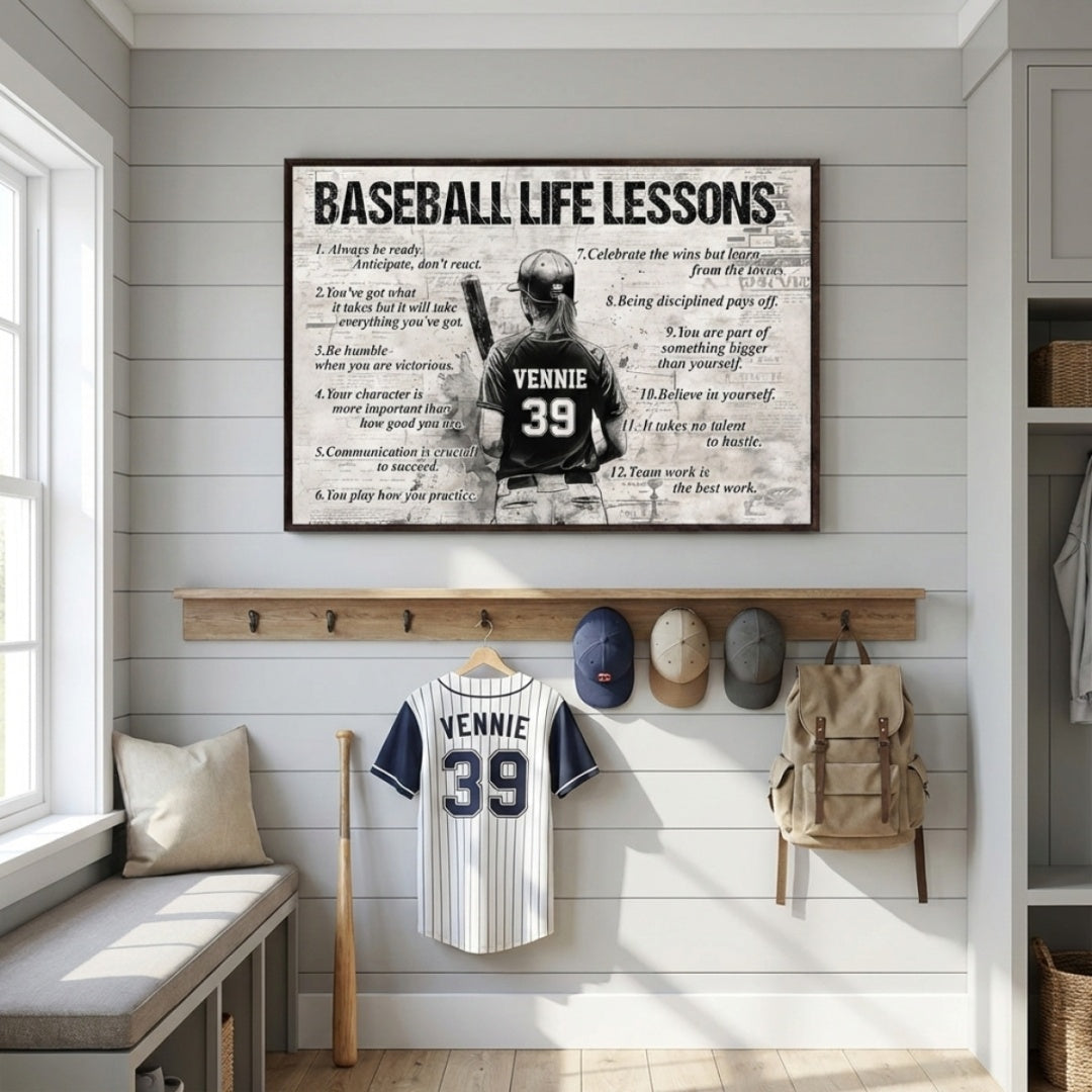 The Baseball Playbook for Life - Personalized Poster / Canvas