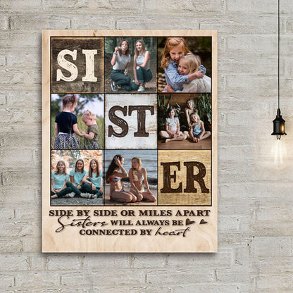 Personalized Sister Photo Collage Canvas / Poster - Custom Always Sister Gifts