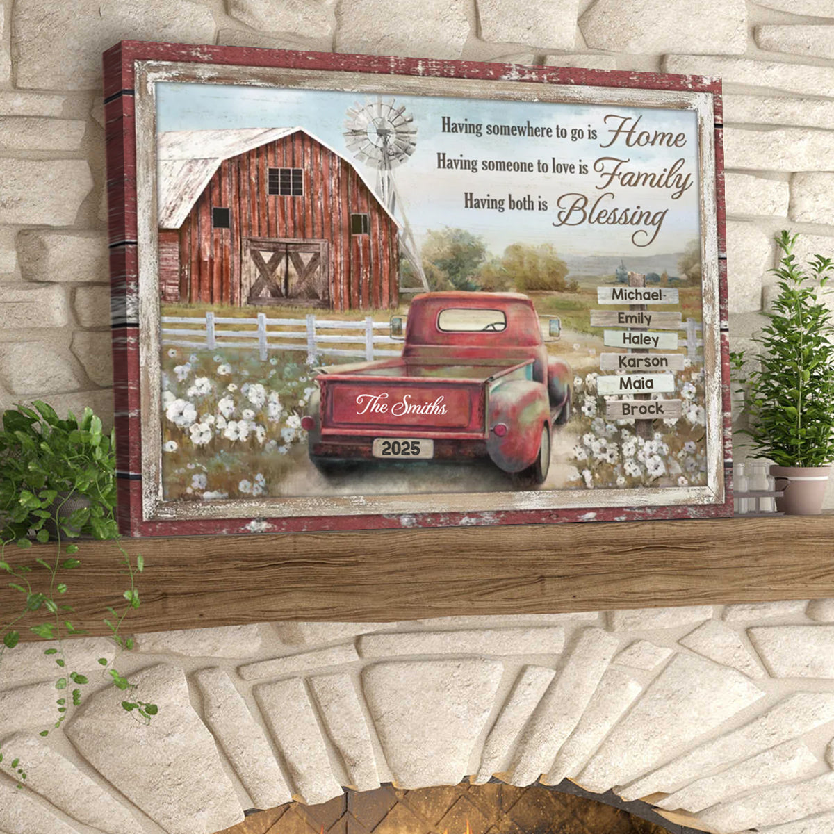 Personalized Family Farm Sign - Custom Name Canvas / Poster