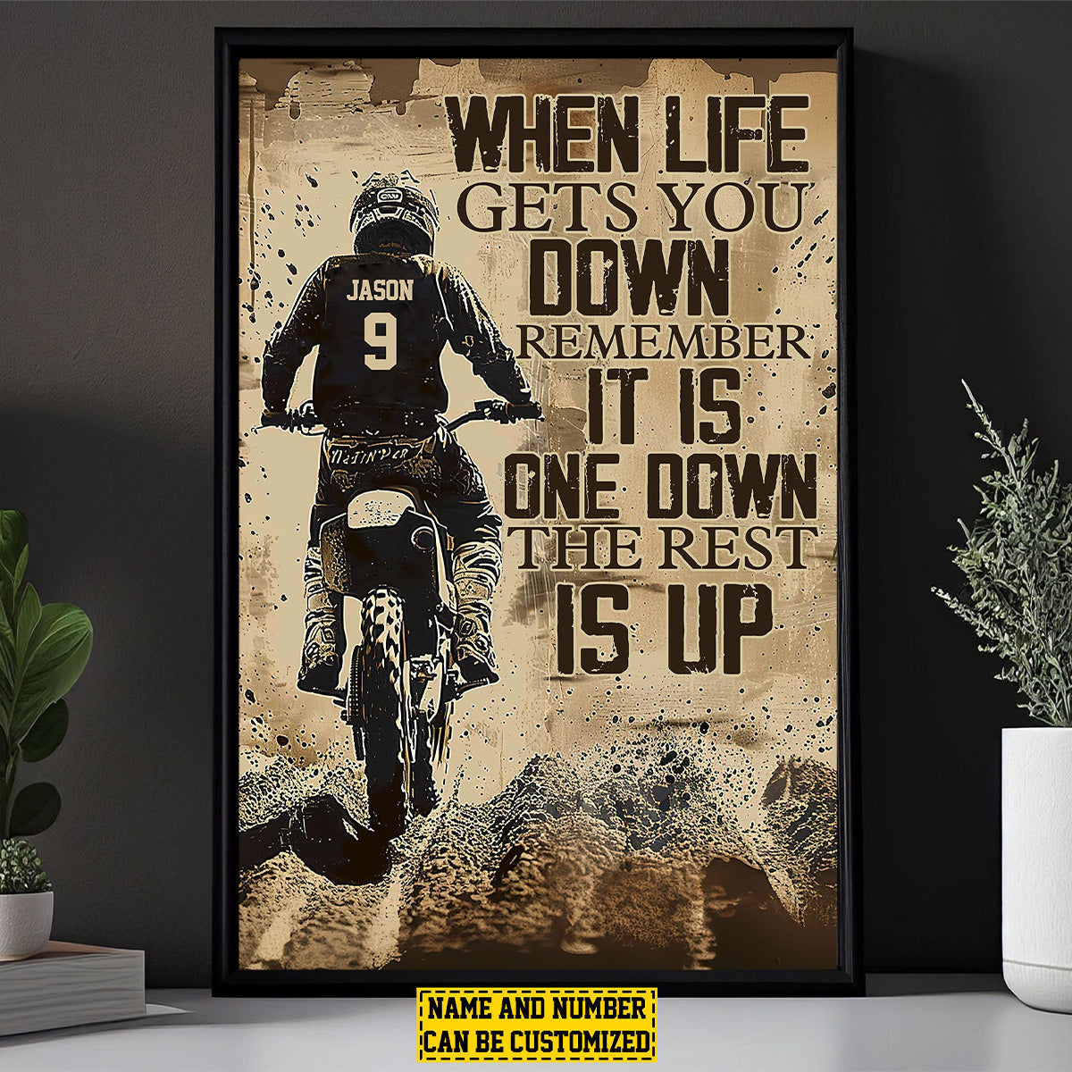 When Life Gets You Down Remember - Personalized Dirt Bike Poster / Canvas