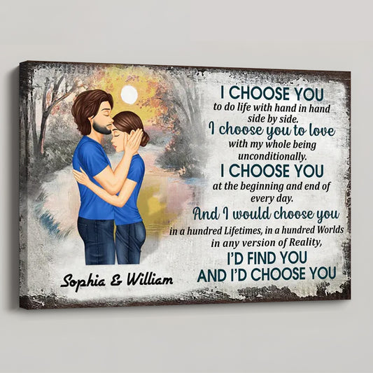 Personalized Custom Family Couple I Choose You Poster / Canvas - Custom Gift For Couples