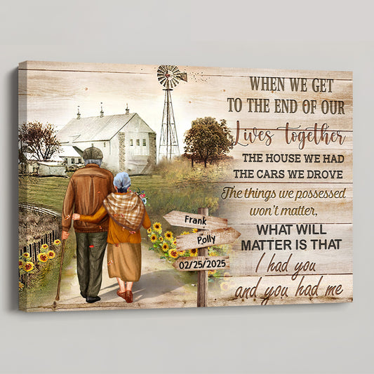 Custom 'I Had You and You Had Me' Canvas for Couples - Timeless Love Keepsake