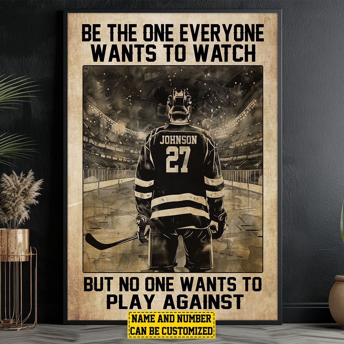 Personalized Hockey Poster / Canvas - Gift For Hockey Lovers