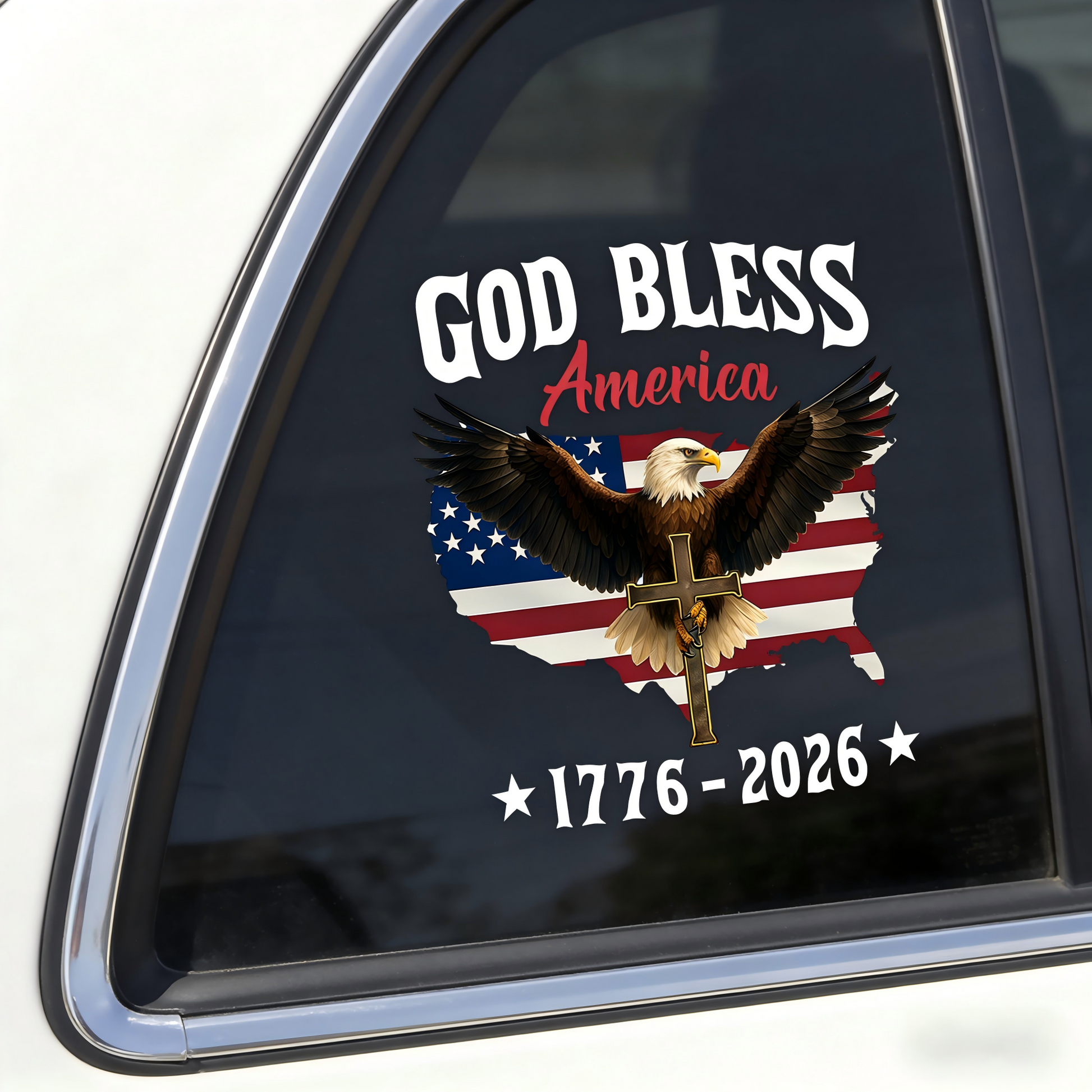 Personalized Patriotic Car Window Sticker - 250th Anniversary Gift For Families