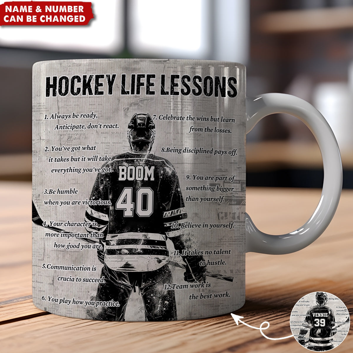 Personalized Hockey Life Lessons Mug: A Gift for Hockey Lovers