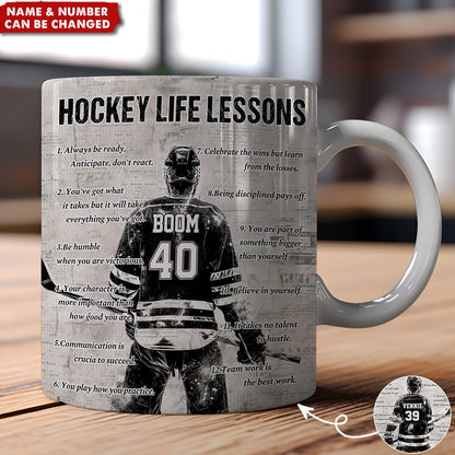 Personalized Hockey Life Lessons Mug: A Gift for Hockey Lovers