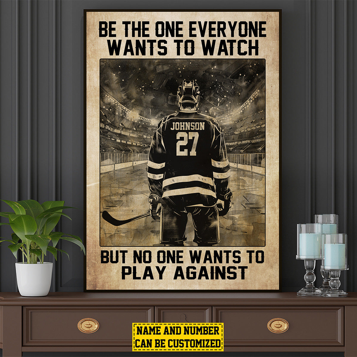 Personalized Hockey Poster / Canvas - Gift For Hockey Lovers