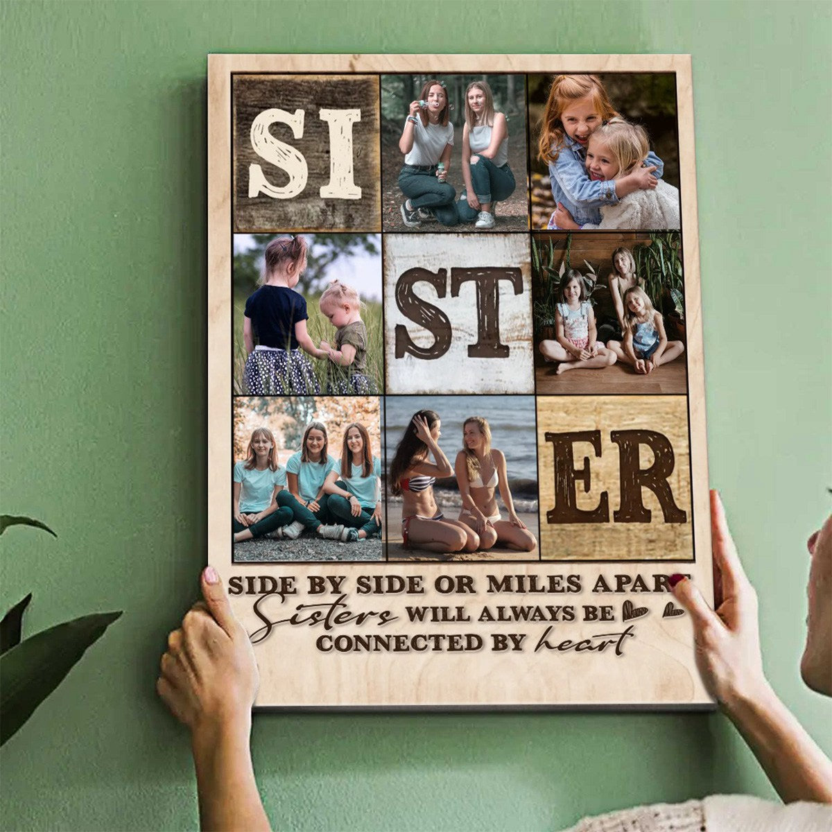 Personalized Sister Photo Collage Canvas / Poster - Custom Always Sister Gifts