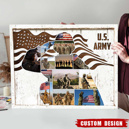Personalized US Military Photo Collage Poster / Canvas - Gift for Veterans & Soldiers