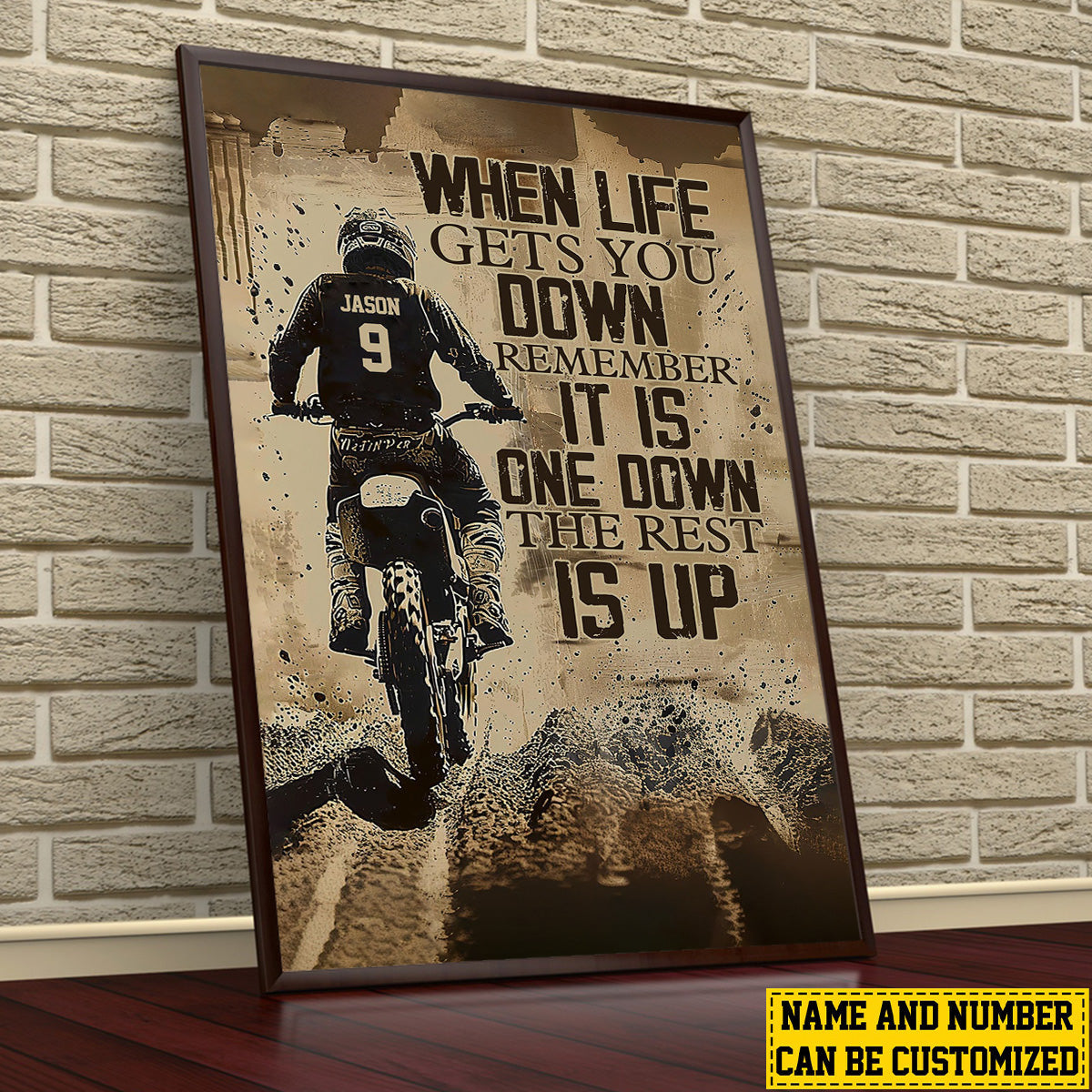 When Life Gets You Down Remember - Personalized Dirt Bike Poster / Canvas