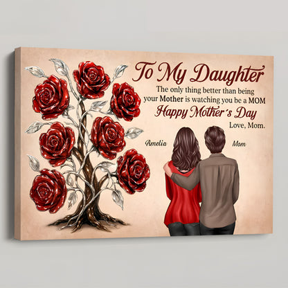 Personalized "Watching You Be a MOM" Mother's Day Canvas for Daughter