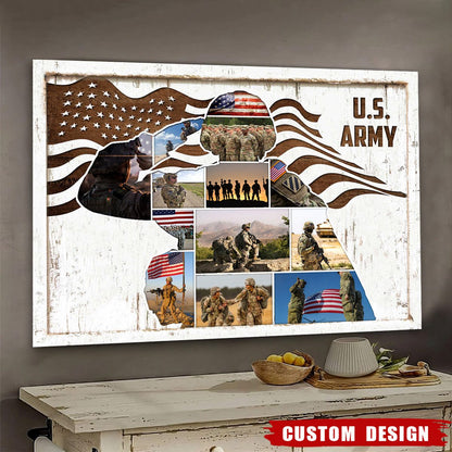 Personalized US Military Photo Collage Poster / Canvas - Gift for Veterans & Soldiers