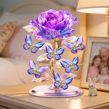 Personalized Acrylic Plaque - “A Garden of Love” Gift for Mom or Grandma