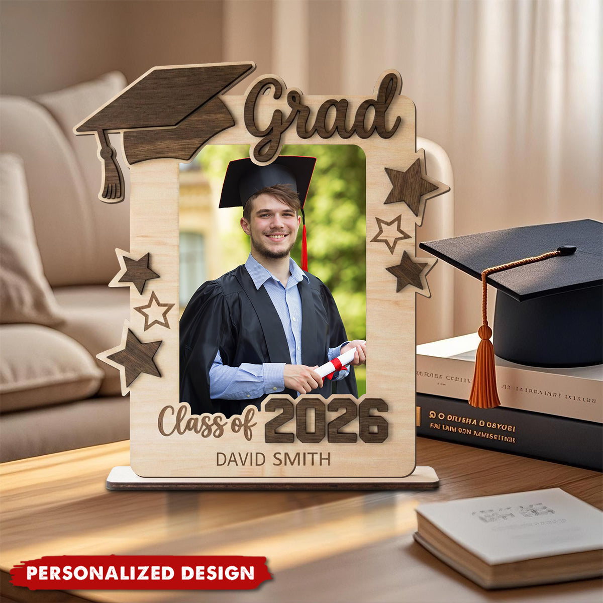 Personalized Graduation Gift - Class of 2026 Photo Frame Plaque - Custom Senior Keepsake for College & High School