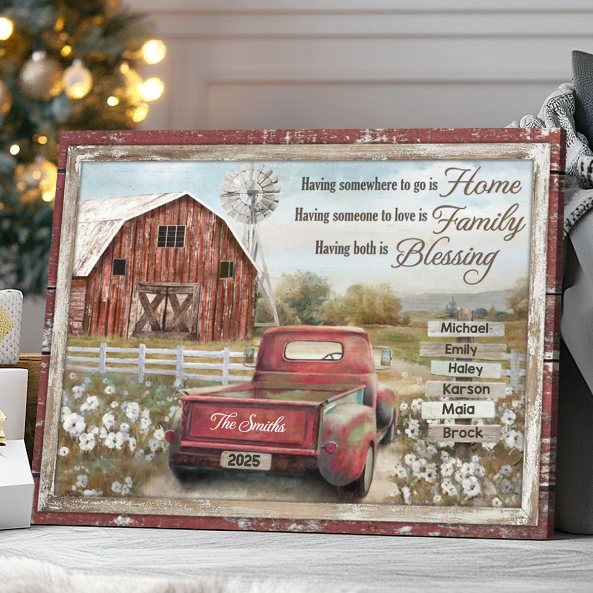 Personalized Family Farm Sign - Custom Name Canvas / Poster