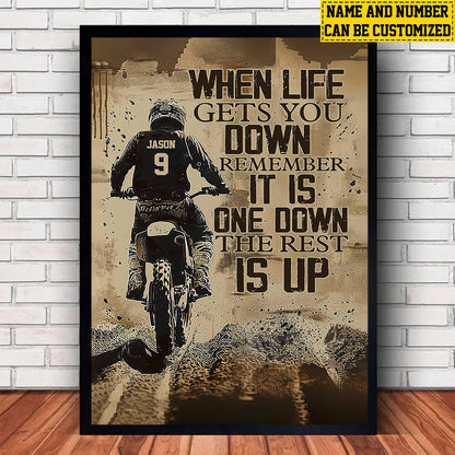 When Life Gets You Down Remember - Personalized Dirt Bike Poster / Canvas