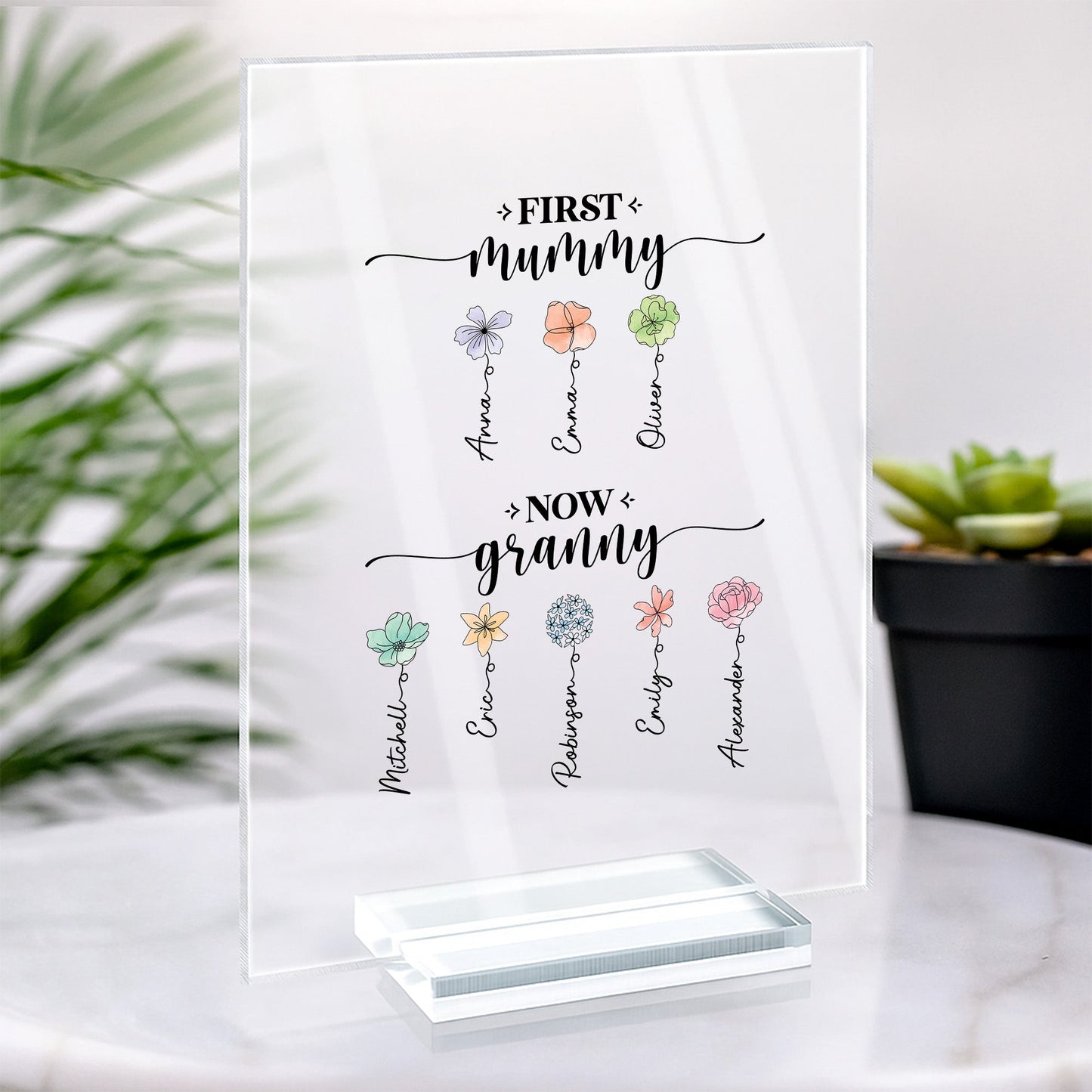 First Mummy Now Granny - Personalised Acrylic Plaque