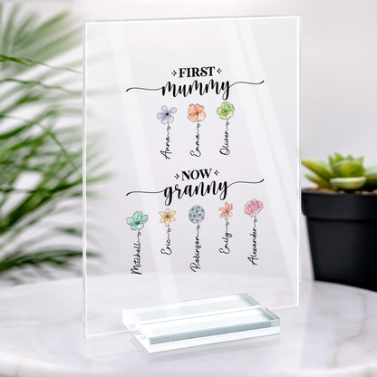 First Mummy Now Granny - Personalised Acrylic Plaque