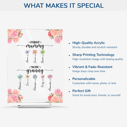 First Mummy Now Granny - Personalised Acrylic Plaque