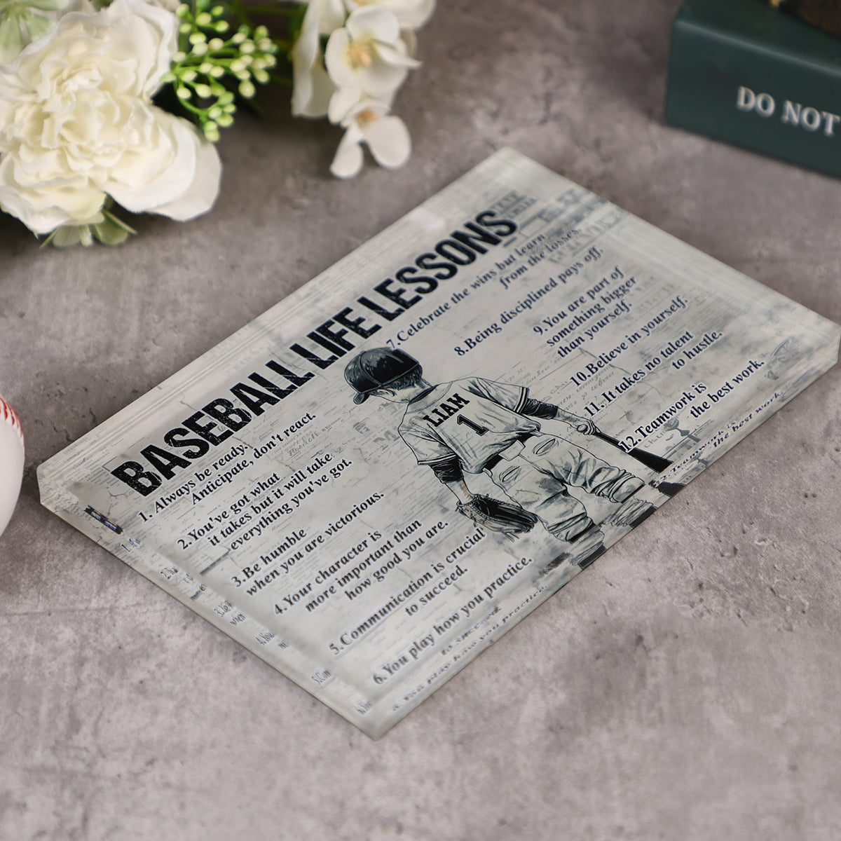 Personalized Baseball Life Lessons Acrylic Plaque - Gift for Boys & Baseball Lovers