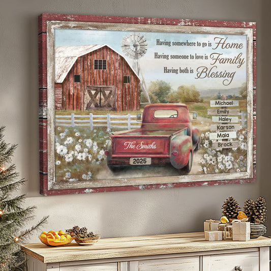 Personalized Family Farm Sign - Custom Name Canvas / Poster