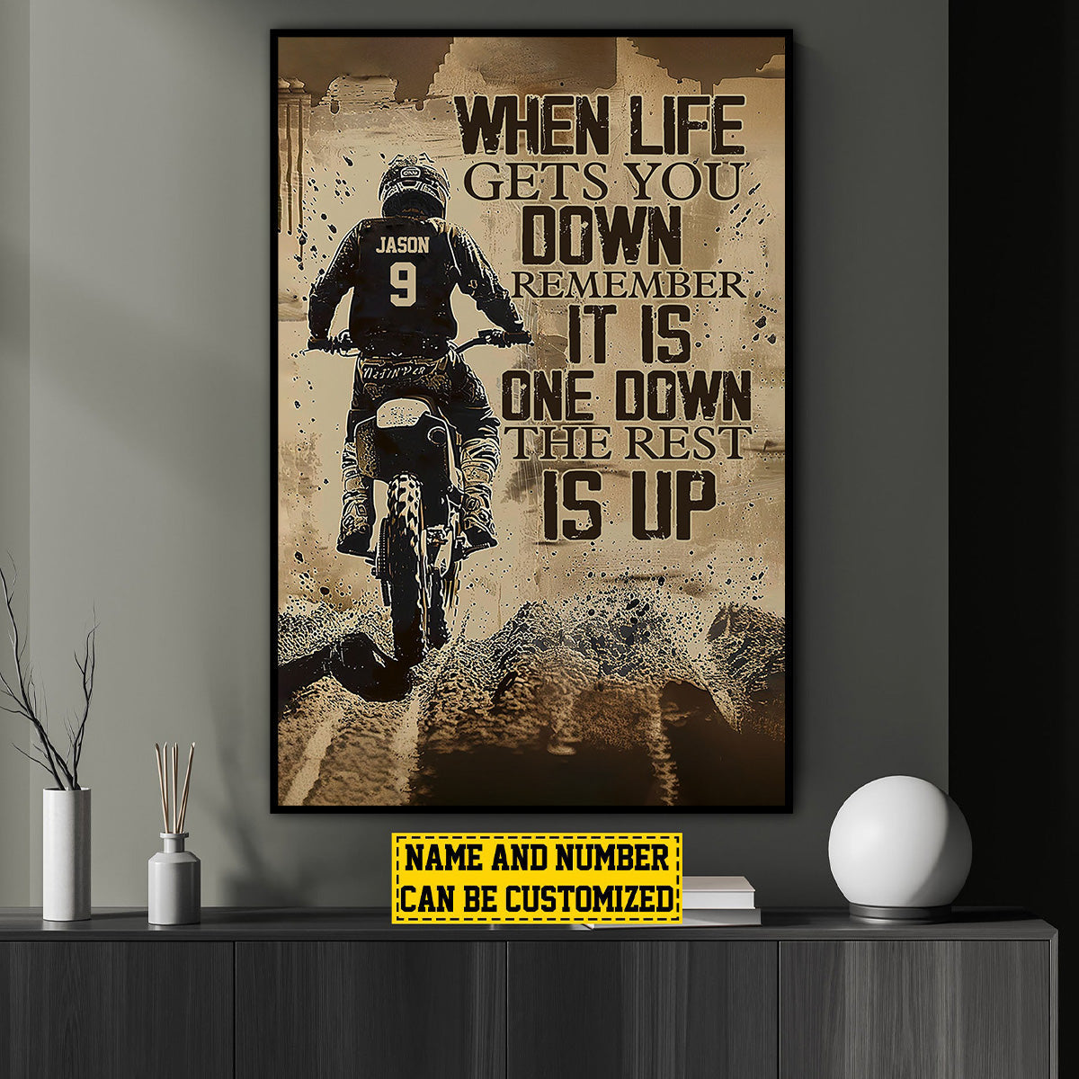 When Life Gets You Down Remember - Personalized Dirt Bike Poster / Canvas