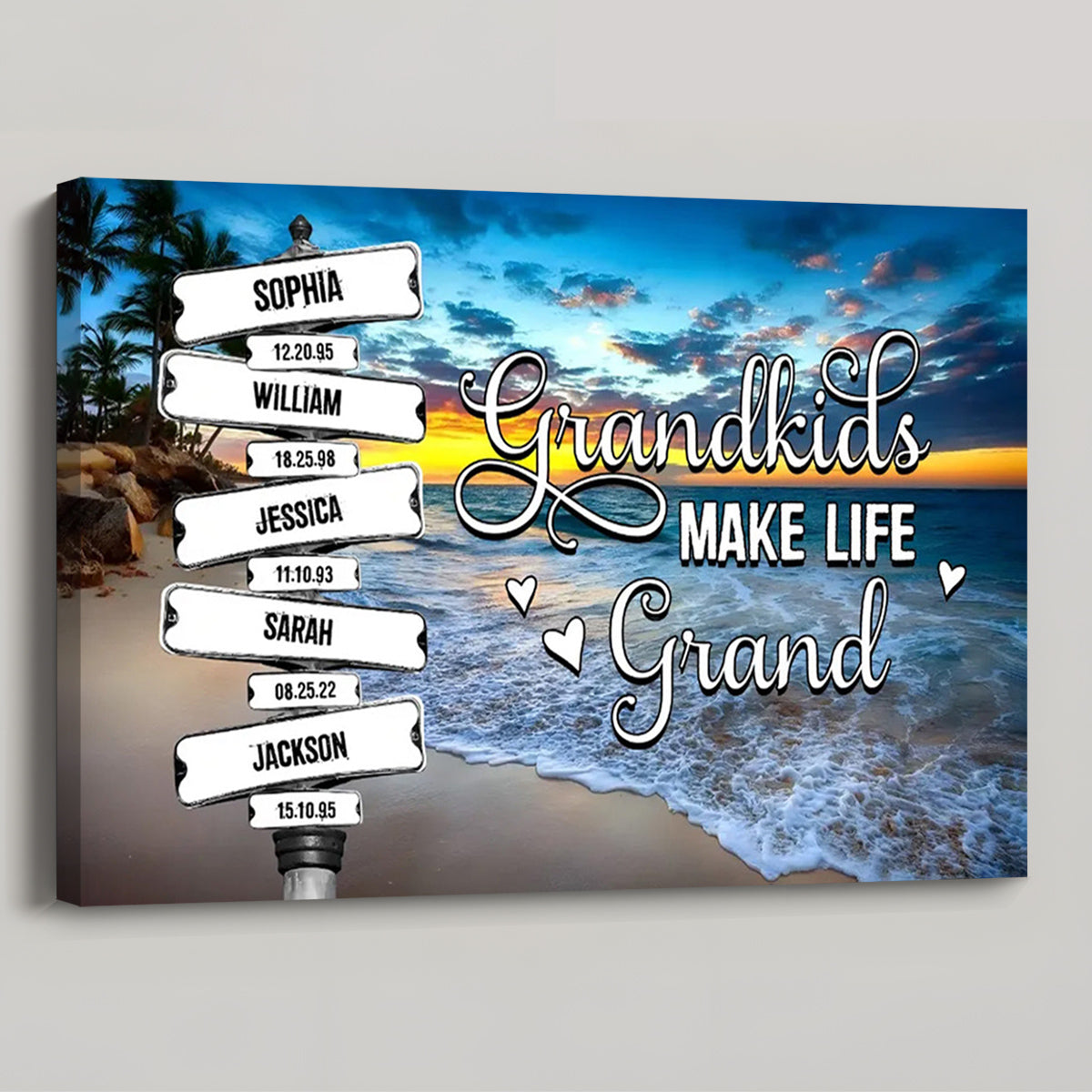 Personalized Street Signs With Grandkids Names Poster / Canvas - Custom Gift For Grandma