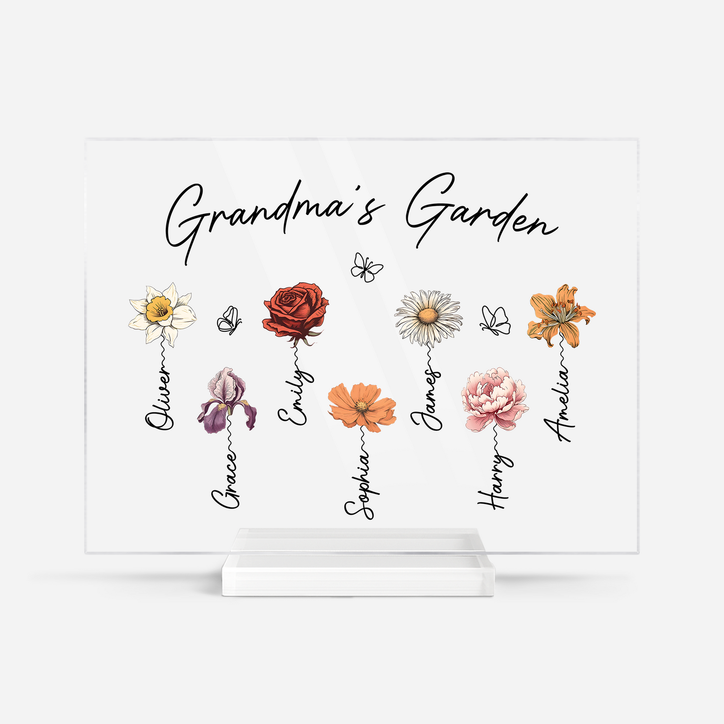 “Grandma’s Garden” Personalized Acrylic Plaque - Custom Mother’s Day Gift