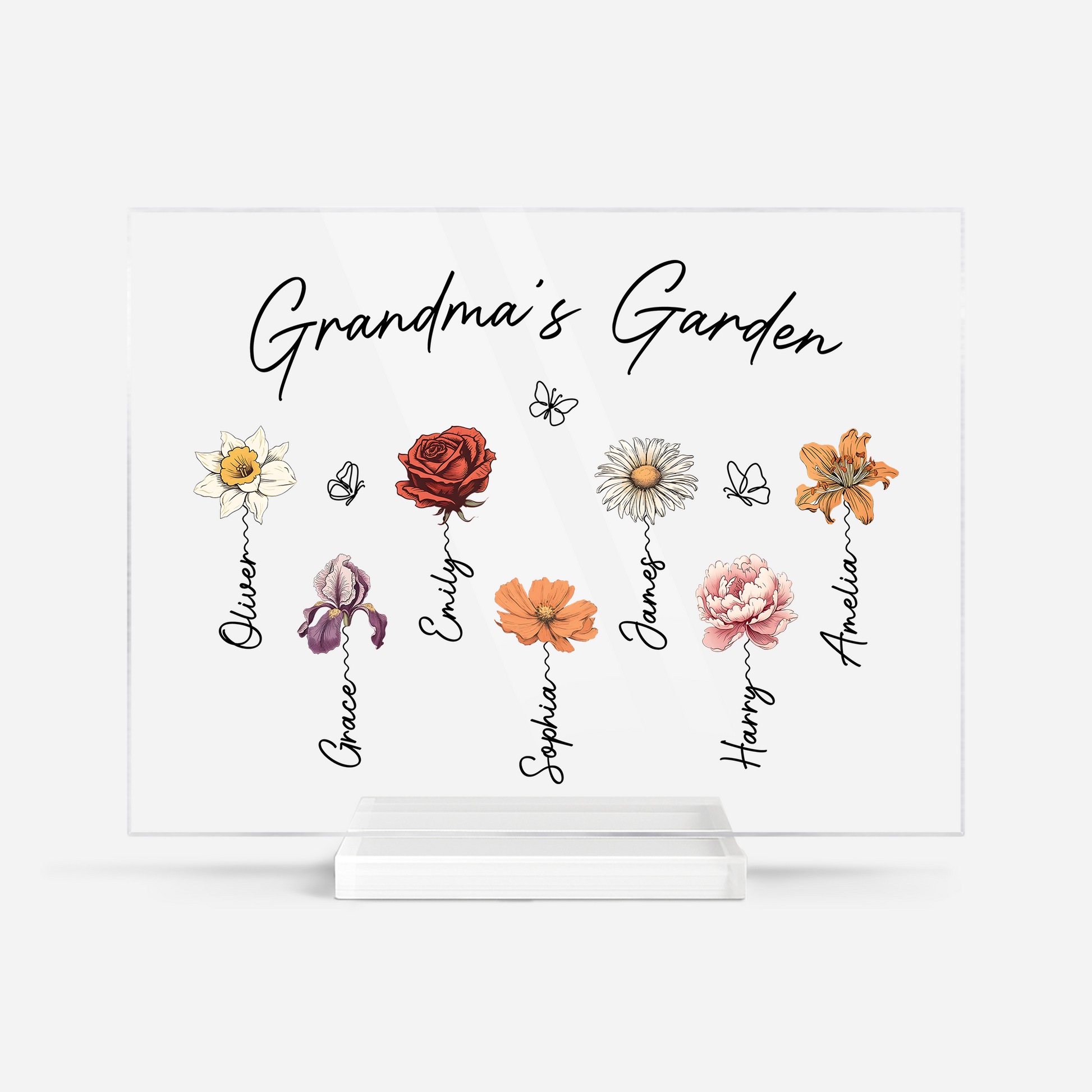 “Grandma’s Garden” Personalized Acrylic Plaque - Custom Mother’s Day Gift