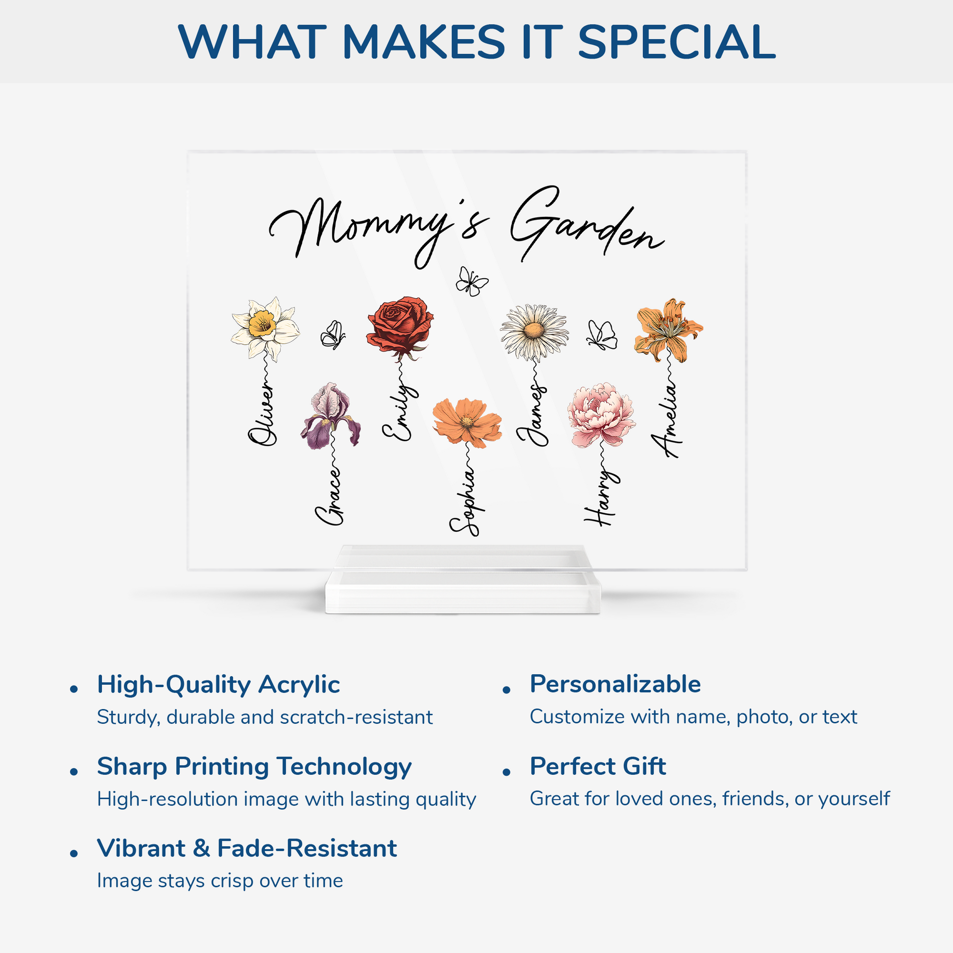 “Grandma’s Garden” Personalized Acrylic Plaque - Custom Mother’s Day Gift