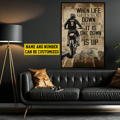 When Life Gets You Down Remember - Personalized Dirt Bike Poster / Canvas