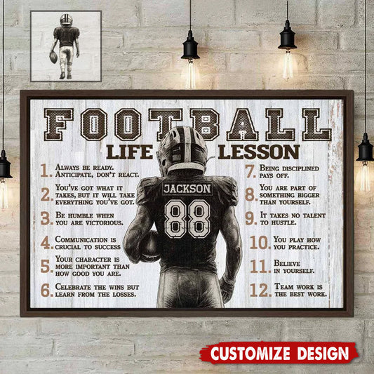 American Football Life Lessons - Personalized Poster / Canvas