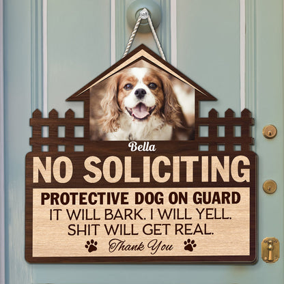 Personalized Dog No Soliciting Sign personalization view for Dog Lovers
