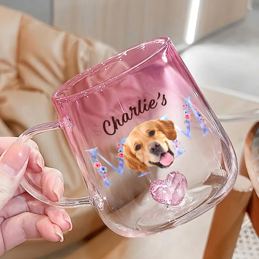 Personalized Glass Mug - Custom Photo Mom With Pink Gradient | Mother’s Day Gift