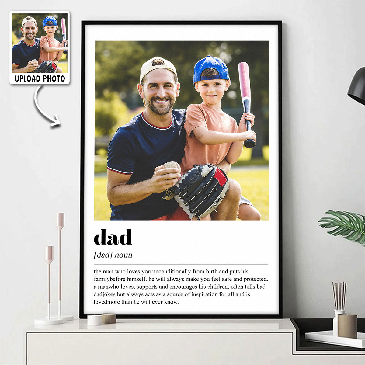 Dad Definition - Personalized Photo Canvas - Perfect Present for Dad Who Just Became a Father