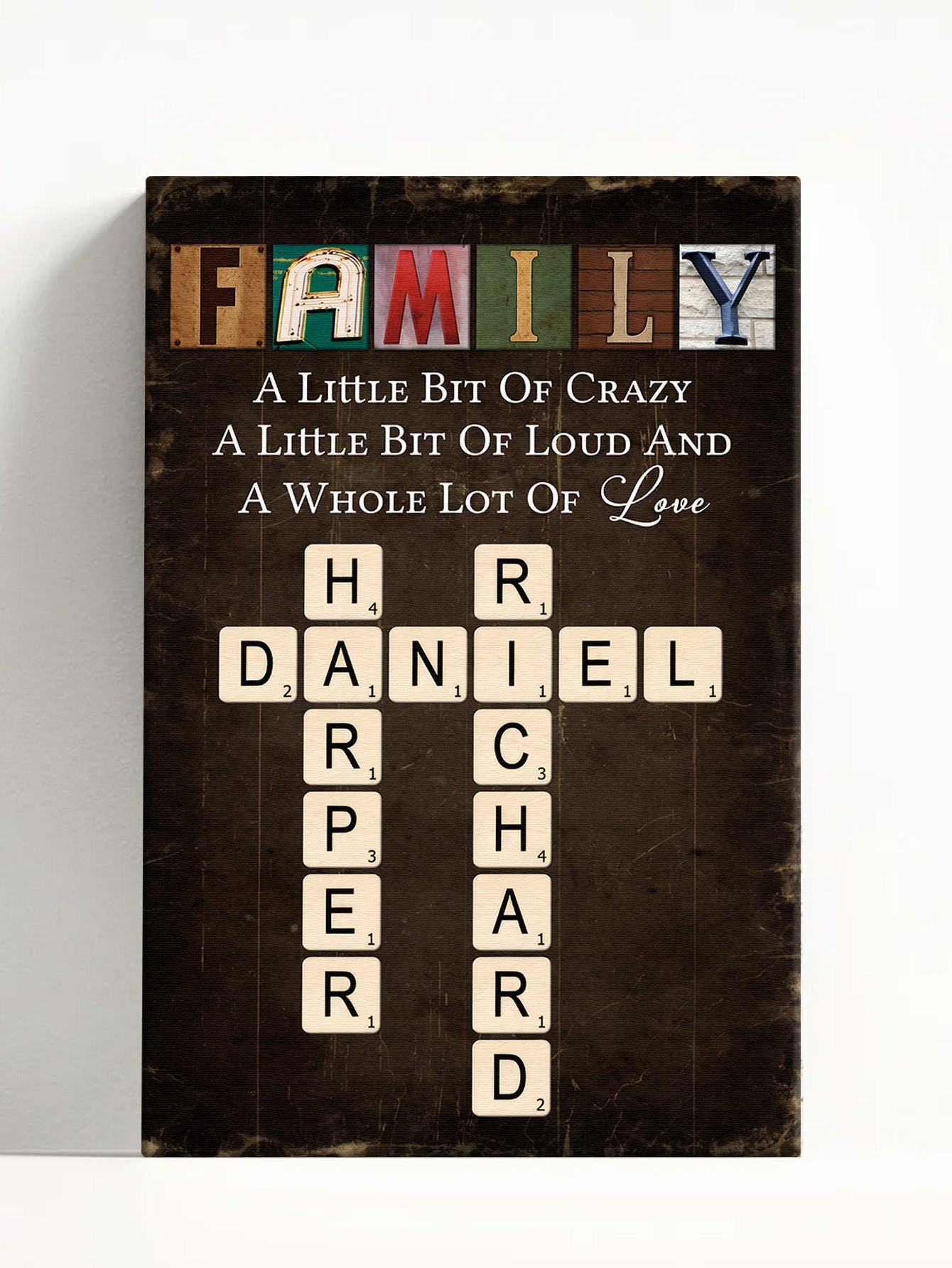 A Whole Lot Of Love - Personalized Family Crossword Canvas / Poster