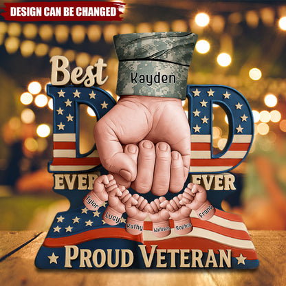 Personalized Proud Veteran Dad Acrylic Plaque - Custom Gift for Dad