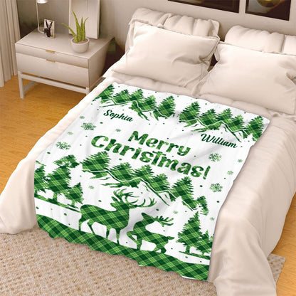 "Merry Christmas" - Personalized Gifts For Couple Blanket